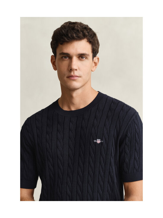 GANT - Cotton C-neck -palmikkoneule - 433 EVENING BLUE | Stockmann - photo 4