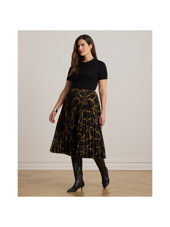 Lauren Ralph Lauren - A-linjainen pliseehame - 001 BLACK/TAN | Stockmann - photo 7