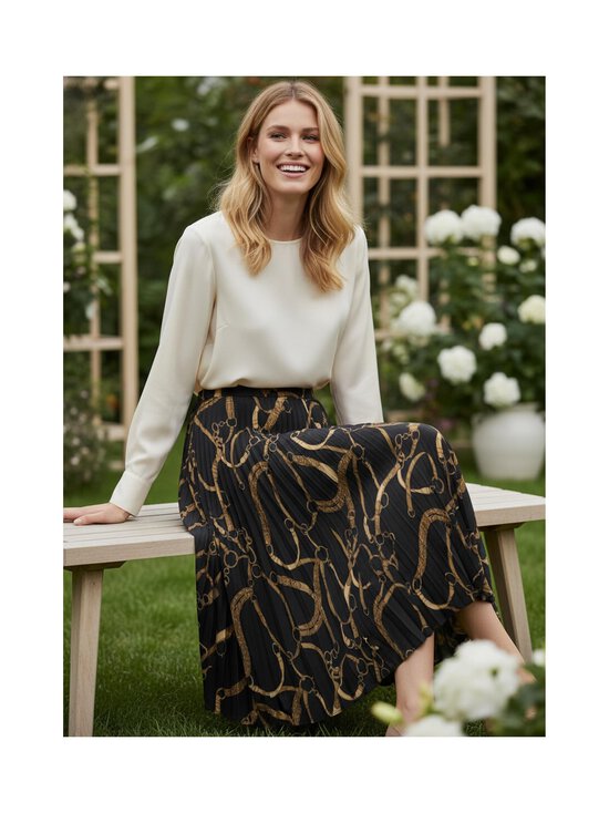 Lauren Ralph Lauren - A-linjainen pliseehame - 001 BLACK/TAN | Stockmann - photo 9