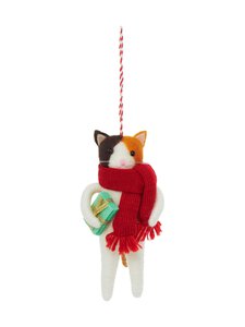 Casa Stockmann - Cat Red Scarf -joulukoriste - OFFWHITE | Stockmann