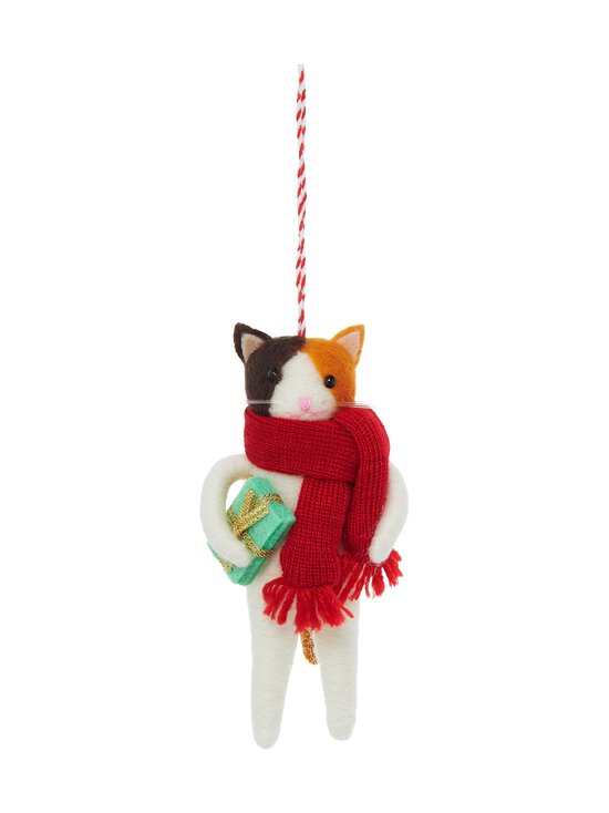 Casa Stockmann - Cat Red Scarf -joulukoriste - OFFWHITE | Stockmann - photo 1