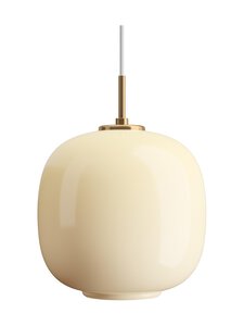 Louis Poulsen - VL 45 Radiohus -riippuvalaisin, Ø 250mm - BRASS/GLOSSY PALE YELLOW GLASS | Stockmann