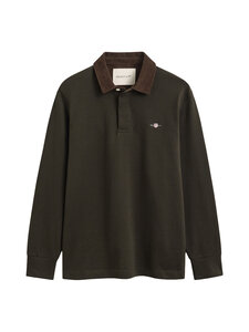 GANT - Corduroy Collar -pikeepaita - 368 DARK MOSS GREEN | Stockmann