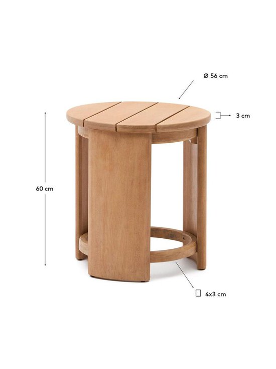 Kave Home - Xoriguer-sivupöytä eukalyptus ⌀ 56 cm - BEIGE | Stockmann - photo 2