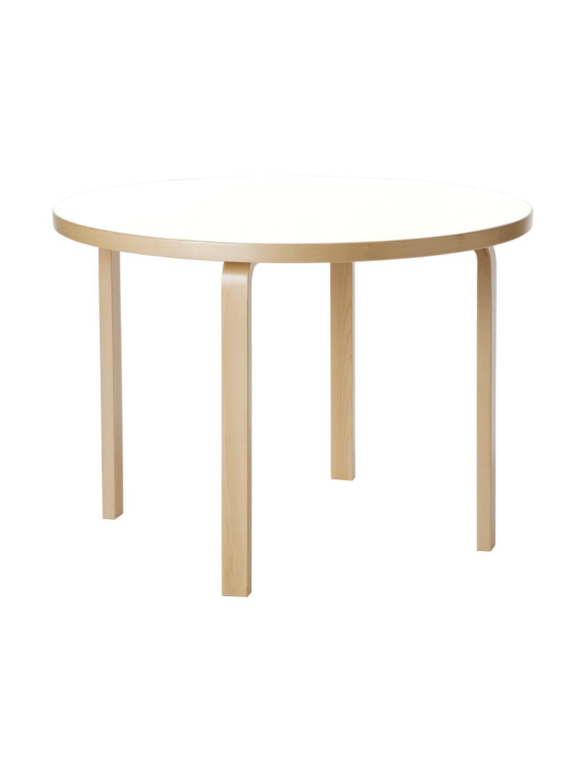 Pöytä 91 koivu/valkoinen laminaatti ø 125 cm