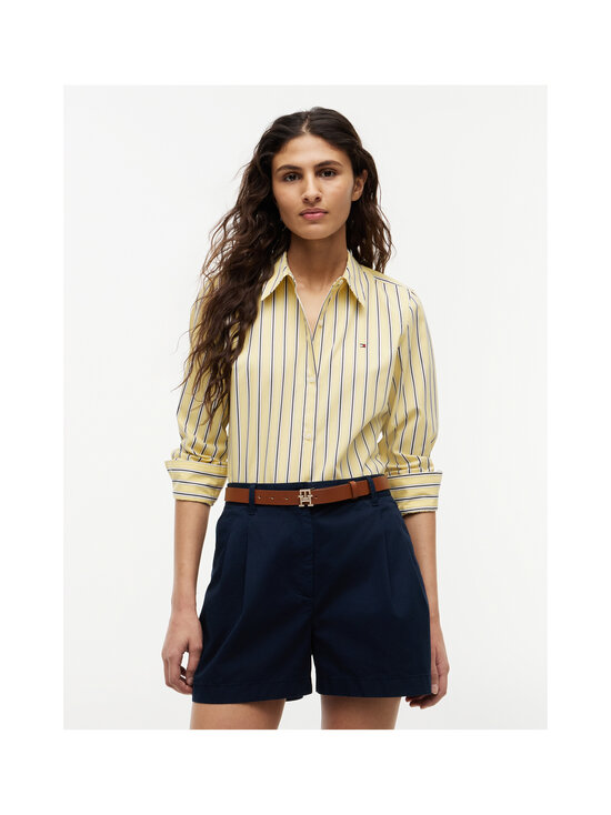 Tommy Hilfiger - Poplin Regular kreklblūze - 0FR LIQUORICE STP CITRONELLA | Stockmann - photo 3