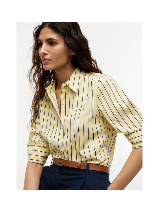 Tommy Hilfiger - Poplin Regular kreklblūze - 0FR LIQUORICE STP CITRONELLA | Stockmann - photo 5