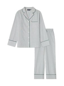 Lexington - Cotton Pinstripe -pyjama - 890 GREEN/WHITE STRIPE | Stockmann