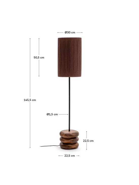 Kave Home - Kor-lattiavalaisin K 145 cm juutti / akaasia - BROWN | Stockmann - photo 7