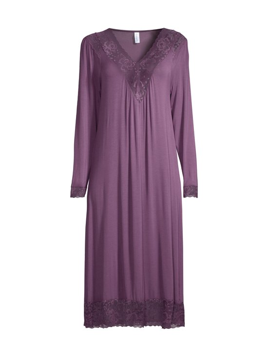 Damella - Lace Long Sleeve -yöpaita - 077 PLUM | Stockmann - photo 1