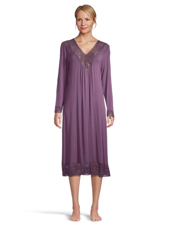Damella - Lace Long Sleeve -yöpaita - 077 PLUM | Stockmann - photo 2
