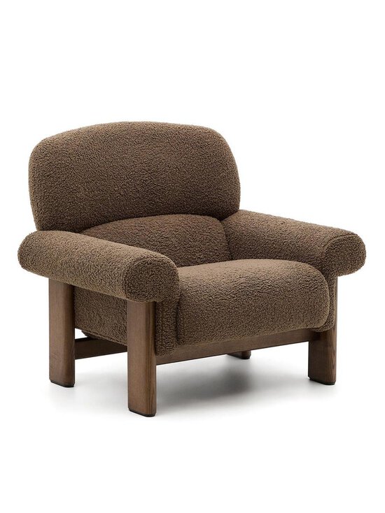 Kave Home - Cabana-nojatuoli Glore-kangas taupe / pähkinä - BROWN | Stockmann - photo 1