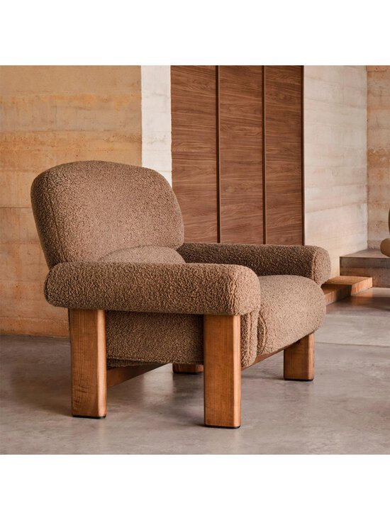 Kave Home - Cabana-nojatuoli Glore-kangas taupe / pähkinä - BROWN | Stockmann - photo 4