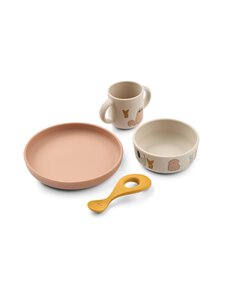 Liewood - Laste sööginõude komplekt Vivi - 2503 CATS AND DOGS / SANDY | Stockmann