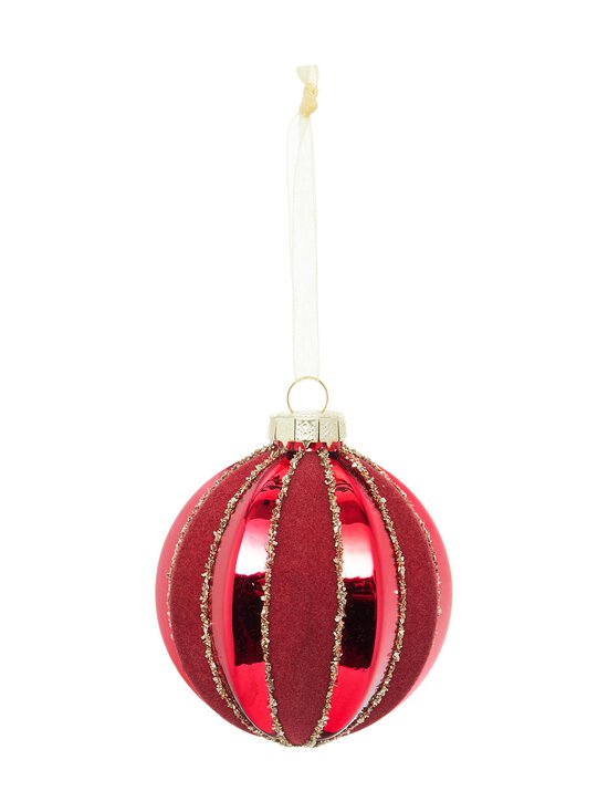 Villa Stockmann - Glass Ribbed Ball -joulukoriste - RED | Stockmann - photo 2