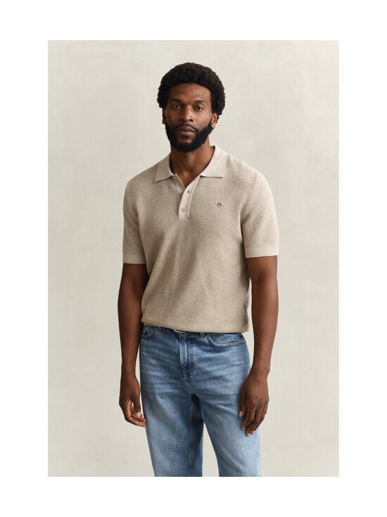 GANT - Micro Textured Polo -pikeepaita - 198 OAT MELANGE | Stockmann - photo 2