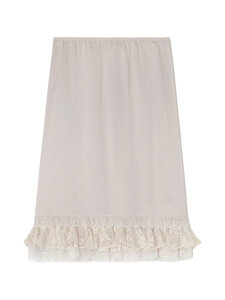 Ganni - Fluid Satin Frill -hame - NULL EGRET | Stockmann