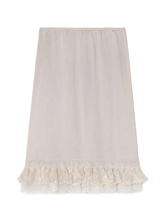 Ganni - Fluid Satin Frill -hame - NULL EGRET | Stockmann - photo 1