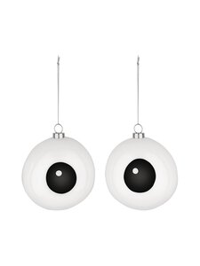 Alessi - Carol Treebies Ornament Set of Two -joulukuusenkoriste 2 kpl - WHITE/BLACK | Stockmann