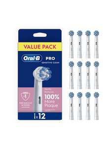 Oral-B - Sensitive Clean & Care- hammasharjan vaihtopää 12-pack - WHITE | Stockmann