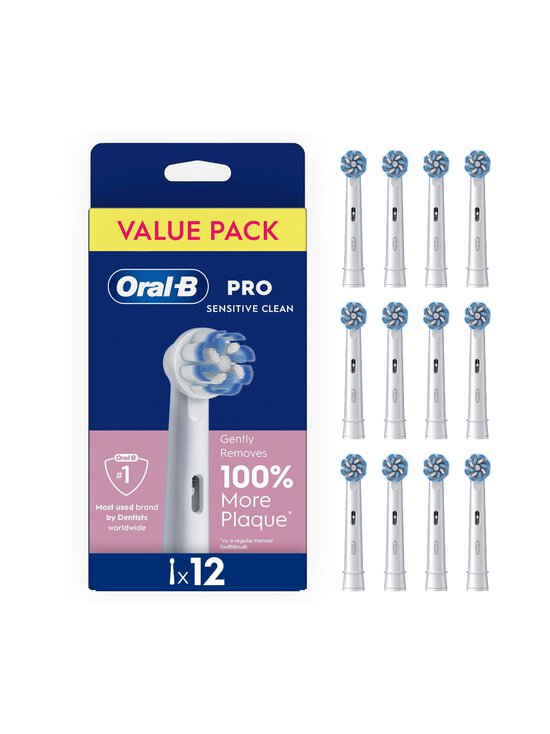 Oral-B - Sensitive Clean & Care- hammasharjan vaihtopää 12-pack - WHITE | Stockmann - photo 1