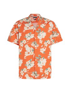 Tommy Hilfiger - Lightweight Floral Regular Fit -kauluspaita - 0KP BRILLIANT ORANGE / ALLOVER | Stockmann