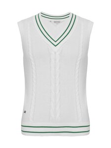 Röhnisch - Cable-palmikkoneuleliivi - X031 WHITE/GREEN | Stockmann