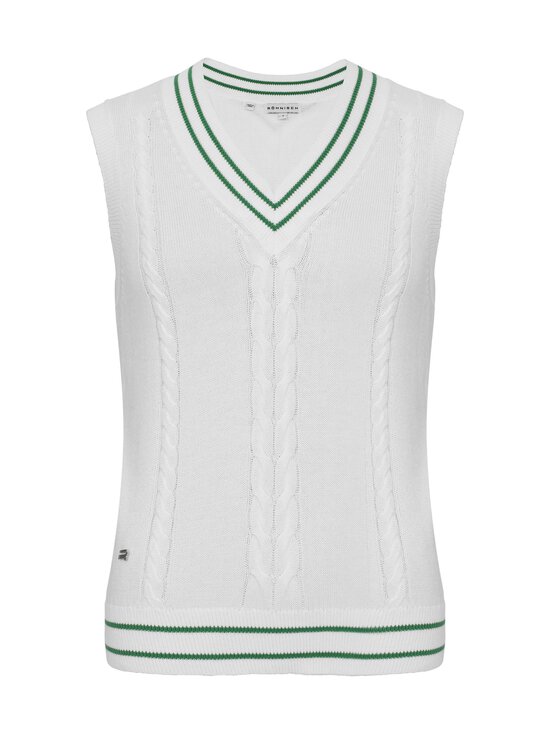 Röhnisch - Cable-palmikkoneuleliivi - X031 WHITE/GREEN | Stockmann - photo 1