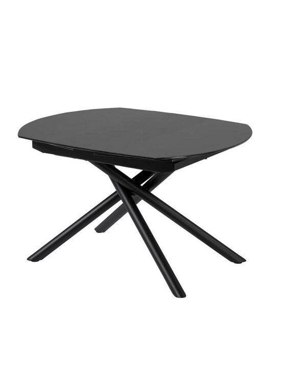 Kave Home - Yodalia- jatkettava ruokapöytä musta lasi / musta metalli 100 x 130/190 cm - BLACK | Stockmann - photo 1