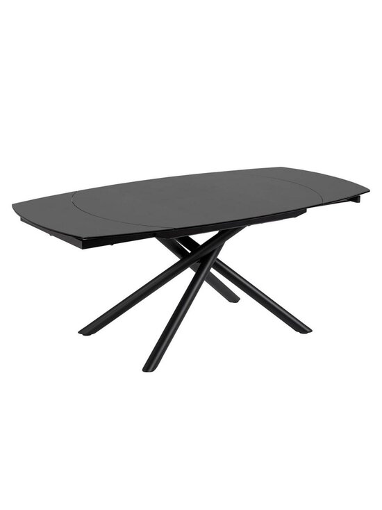 Kave Home - Yodalia- jatkettava ruokapöytä musta lasi / musta metalli 100 x 130/190 cm - BLACK | Stockmann - photo 2
