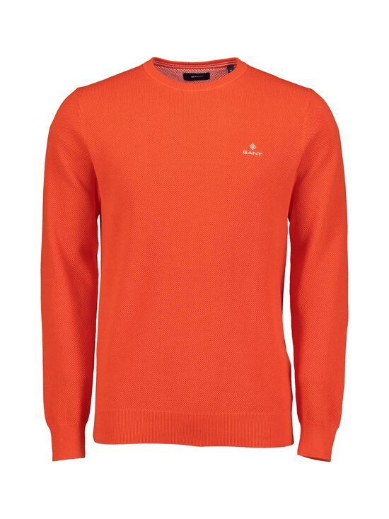 Cotton Pique C-Neck -puuvillaneule