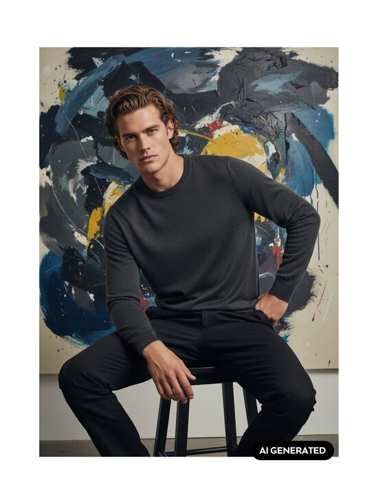 Oscar Jacobson - Kudum Miguel Roundneck - 519 BROWN FLANNEL | Stockmann - photo 5