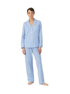Lauren Ralph Lauren - Notch Collar Long -pyjama 2-osainen - 451 BLUE PRT | Stockmann