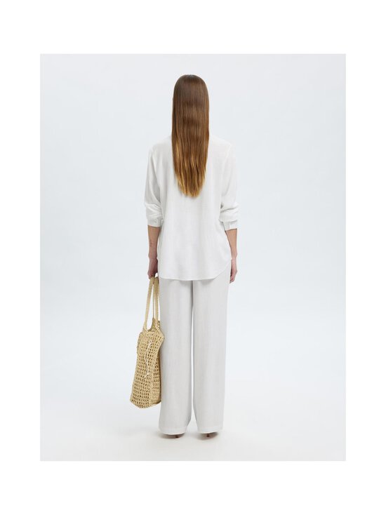 Selected - SlfViva Gulia High Waist -pellavasekoitehousut - SNOW WHITE | Stockmann - photo 5