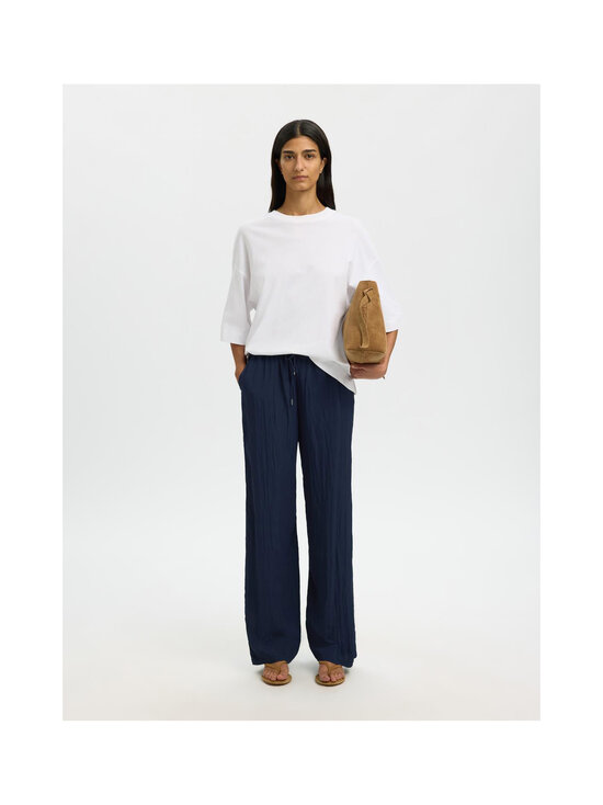 Selected - SlfIona High Waist String -leveälahkeiset housut - DARK SAPPHIRE | Stockmann - photo 2