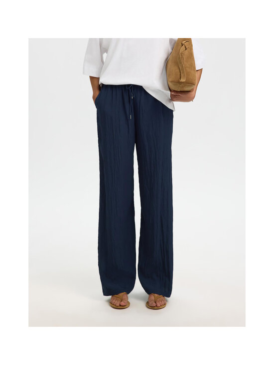 Selected - SlfIona High Waist String -leveälahkeiset housut - DARK SAPPHIRE | Stockmann - photo 4