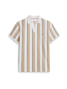 Tommy Hilfiger - Polosärk V Neck Crepe Classic - 0A4 IVORY PETAL / BEIGE | Stockmann