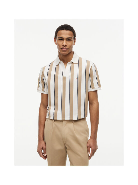 Tommy Hilfiger - Polosärk V Neck Crepe Classic - 0A4 IVORY PETAL / BEIGE | Stockmann - photo 3