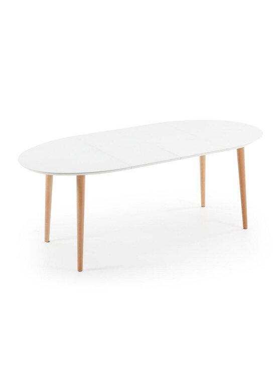 Kave Home - Oqui- jatkettava ruokapöytä valkoinen/pyökki 90 x 120/200 cm - BEIGE | Stockmann - photo 5
