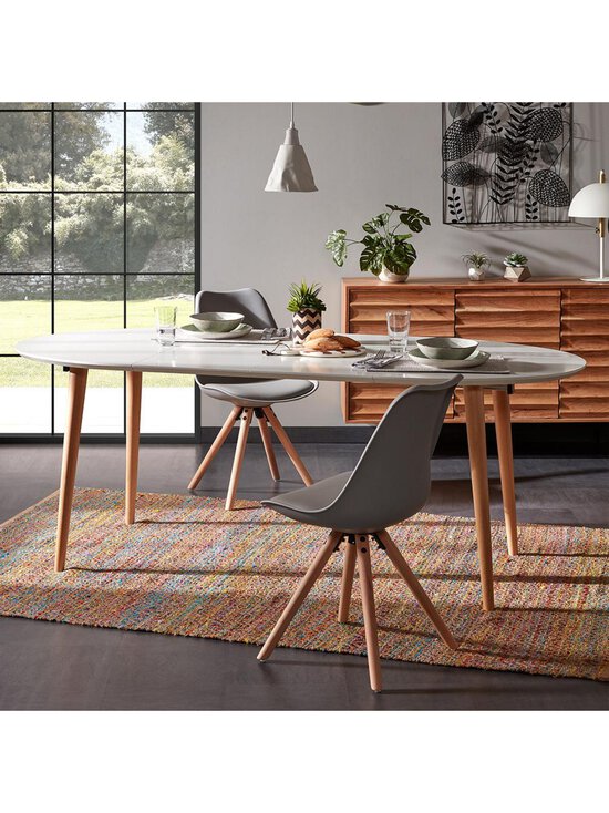 Kave Home - Oqui- jatkettava ruokapöytä valkoinen/pyökki 90 x 120/200 cm - BEIGE | Stockmann - photo 7