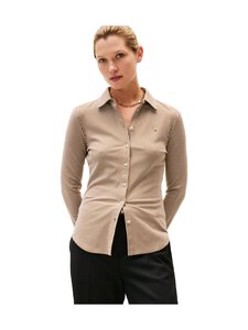 Tommy Hilfiger - Slim Pique -paitapusero - 0BP HUNTER BROWN/ ECRU STP Tommy Hilfiger - Slim Pique -paitapusero - 0BP HUNTER BROWN/ ECRU STP | Stockmann