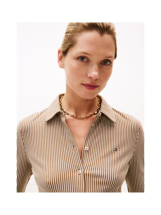 Tommy Hilfiger - Slim Pique krekliņš - 0BP HUNTER BROWN/ ECRU STP | Stockmann - photo 4