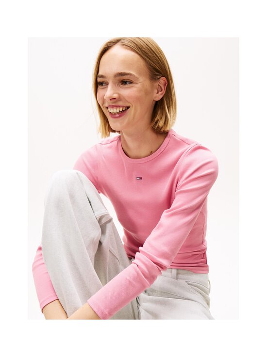 Tommy Jeans - Slim Essential -ribbitrikoopaita - THC MYSTIC PINK | Stockmann - photo 5