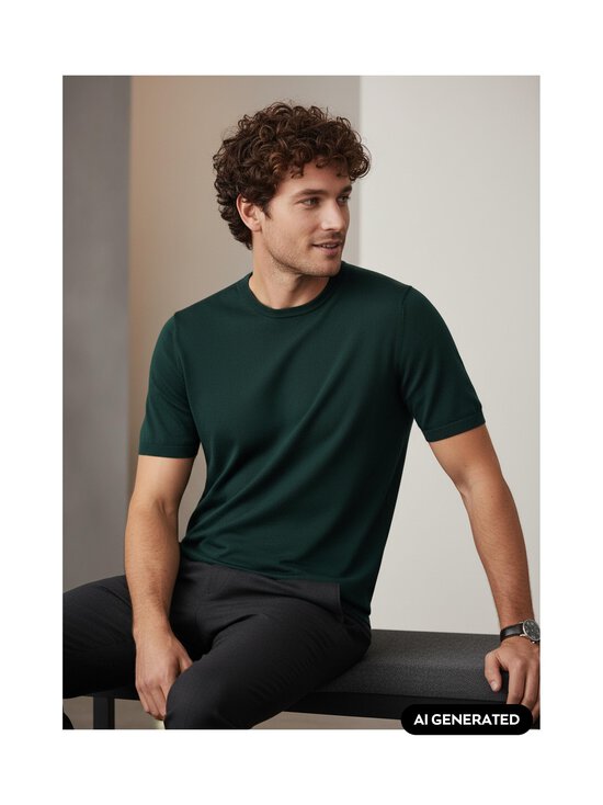 ESSENTIALS by Stockmann - Lühikeste varrukatega meriinovillane kudum Edward - DK.GREEN,CDQ-18155 (H6-19063) | Stockmann - photo 7
