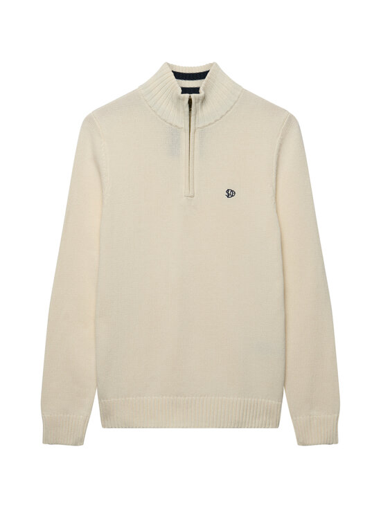 Superdry - Cotton Half Zip -neulepaita - 22C CREAM | Stockmann - photo 1