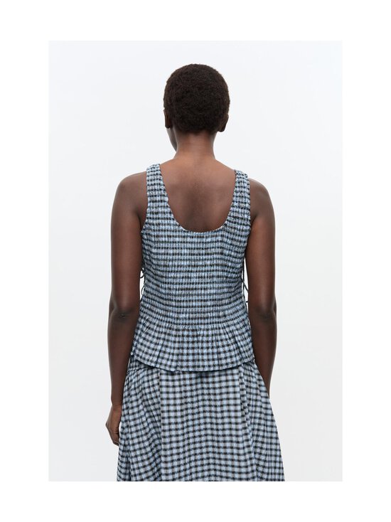 Ganni - Seersucker Check Smock Tie -toppi - 326 SOFT CHAMBRAY - photo 5 Ganni - Seersucker Check Smock Tie -toppi - 326 SOFT CHAMBRAY | Stockmann - photo 5