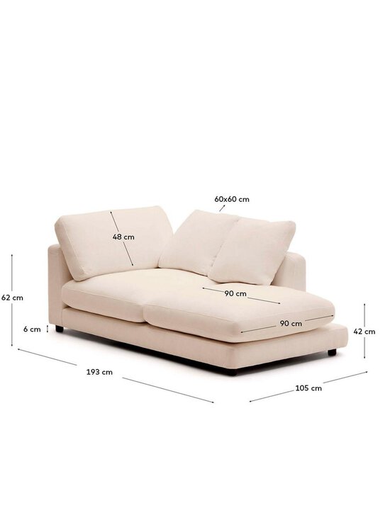 Kave Home - Gala-divaani beige L 195 cm / oikea - BEIGE | Stockmann - photo 9