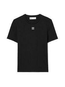 Tory Burch - Cotton Rib Logo t-paita - BLACK | Stockmann