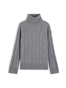 Tommy Hilfiger - Wool Cable Roll -neule - P7D MEDIUM GREY HEATHER | Stockmann