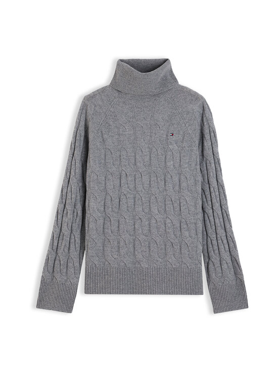 Tommy Hilfiger - Wool Cable Roll -neule - P7D MEDIUM GREY HEATHER | Stockmann - photo 1